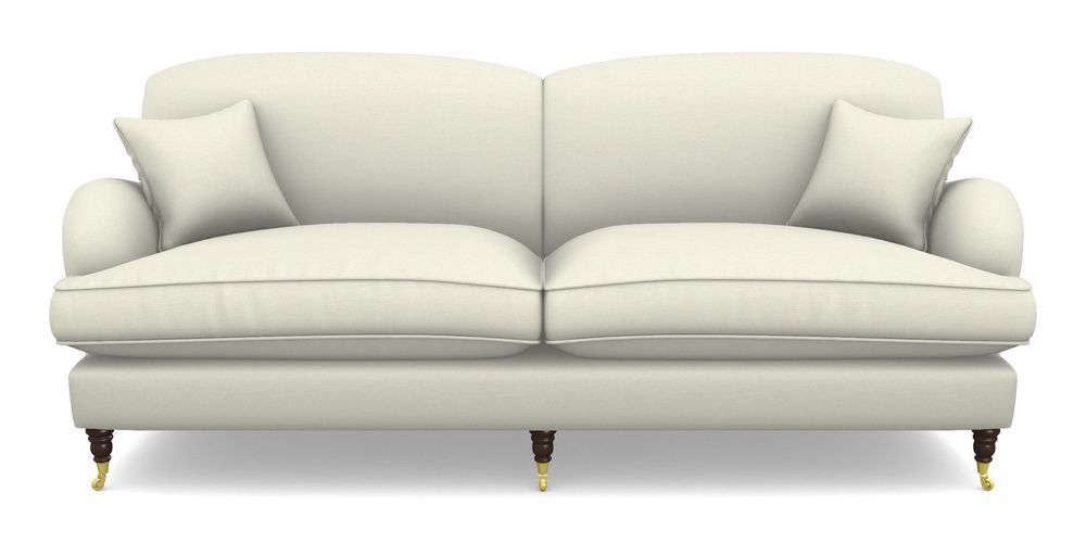 Product photograph of Kentwell 4 Seater 2 Hump Split Sofa In Plain Linen Cotton - Meringue from Sofas and Stuff Limited