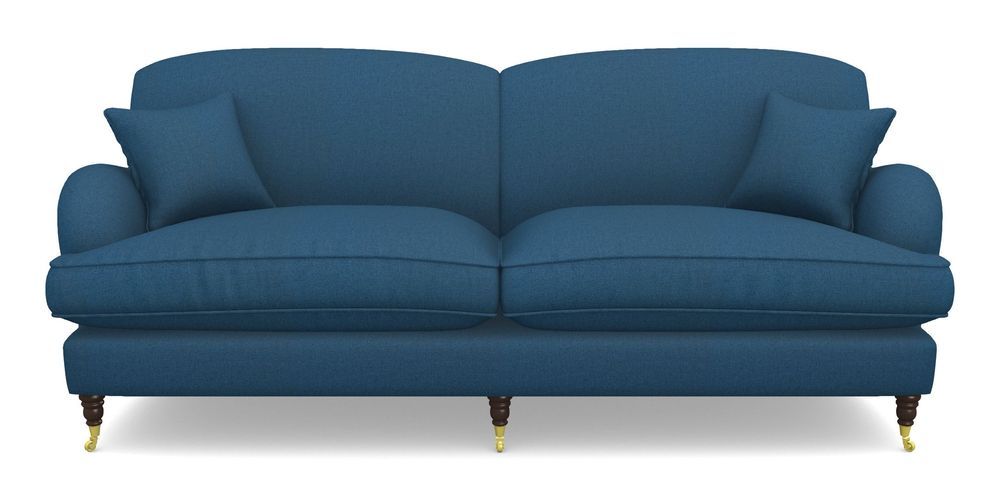 Product photograph of Kentwell 4 Seater 2 Hump Split Sofa In Plain Linen Cotton - Royal Blue from Sofas and Stuff Limited