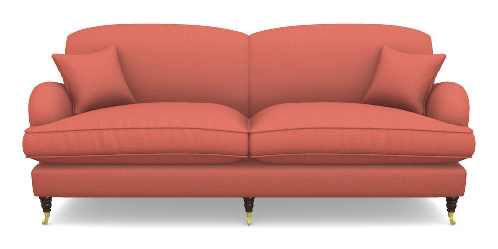 Product photograph of Kentwell 4 Seater 2 Hump Split Sofa In Plain Linen Cotton - Tequila Sunset from Sofas and Stuff Limited