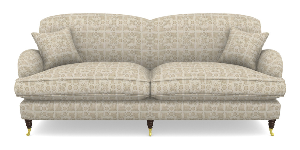 Product photograph of Kentwell 4 Seater 2 Hump Split Sofa In Rhs Collection - Small Knot Garden Cotton Weave - Gold from Sofas and Stuff Limited