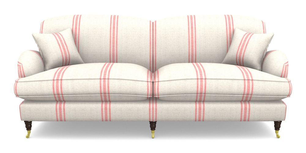 Product photograph of Kentwell 4 Seater 2 Hump Split Sofa In Walloon Linen - Red from Sofas and Stuff Limited