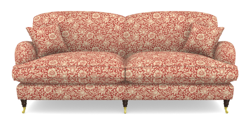 Product photograph of Kentwell 4 Seater 2 Hump Split Sofa In William Morris Collection - Mallow - Madder from Sofas and Stuff Limited