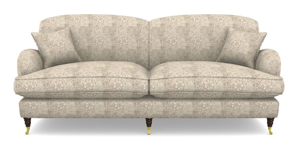 Product photograph of Kentwell 4 Seater 2 Hump Split Sofa In William Morris Collection - Marigold - Linen Ivory from Sofas and Stuff Limited