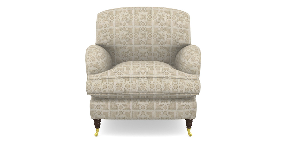 Product photograph of Kentwell Ladies Chair In Rhs Collection - Small Knot Garden Cotton Weave - Gold from Sofas and Stuff Limited