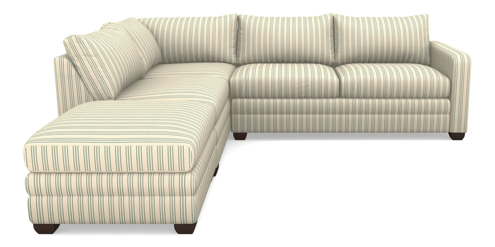 Product photograph of Langland Sofa Bed Corner Group With Sofa Bed Rhf In Cloth 22 - Racing Stripes Ayr - Mint from Sofas and Stuff Limited