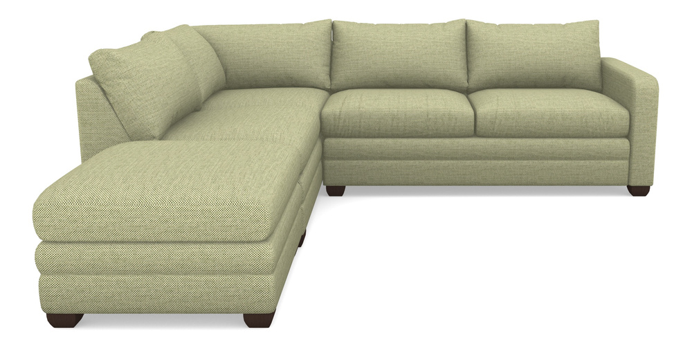 Product photograph of Langland Sofa Bed Corner Group With Sofa Bed Rhf In Basket Weave - Sage from Sofas and Stuff Limited