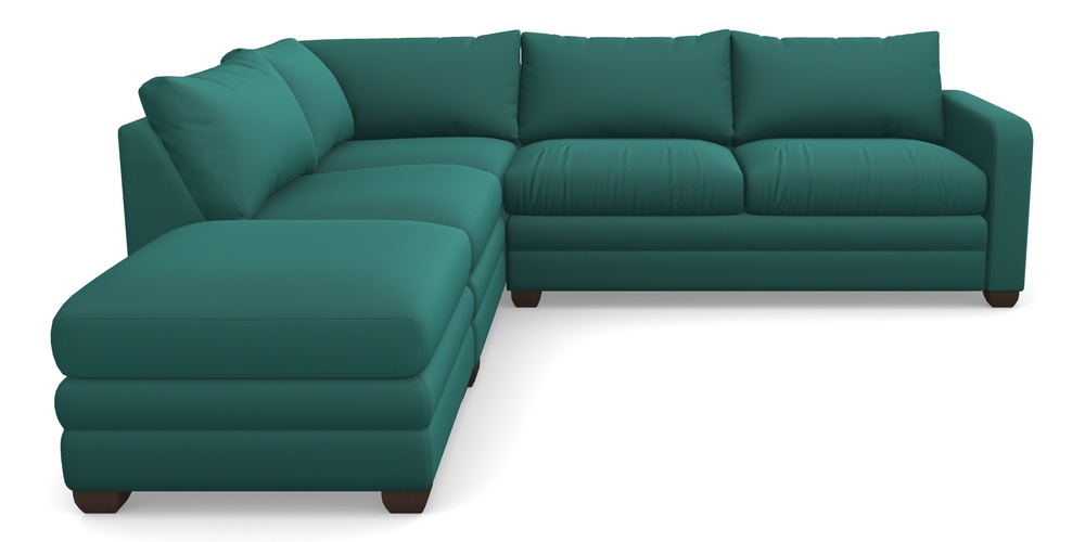 Product photograph of Langland Sofa Bed Corner Group With Sofa Bed Rhf In Clever Glossy Velvet - Kingfisher from Sofas and Stuff Limited