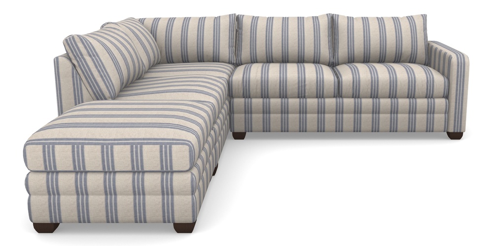 Product photograph of Langland Sofa Bed Corner Group With Sofa Bed Rhf In Cloth 18 Stripes - Bengal - Indigo from Sofas and Stuff Limited