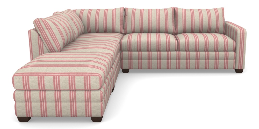 Product photograph of Langland Sofa Bed Corner Group With Sofa Bed Rhf In Cloth 18 Stripes - Bengal - Cranberry from Sofas and Stuff Limited