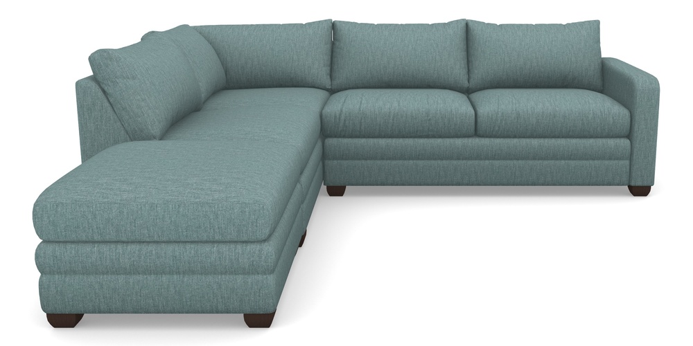 Product photograph of Langland Sofa Bed Corner Group With Sofa Bed Rhf In Clever Cotton Mix - Teal from Sofas and Stuff Limited