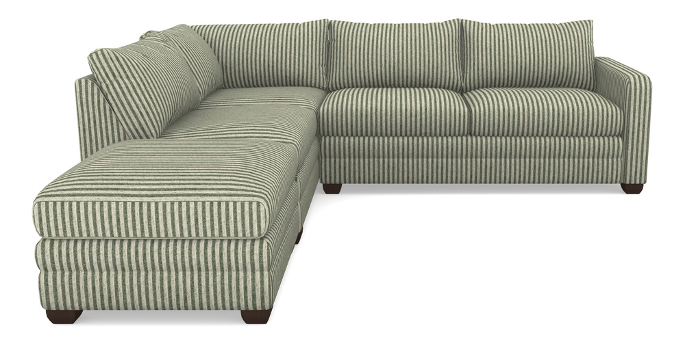 Product photograph of Langland Sofa Bed Corner Group With Sofa Bed Rhf In Cloth 22 - Pinstripe - Courgette from Sofas and Stuff Limited