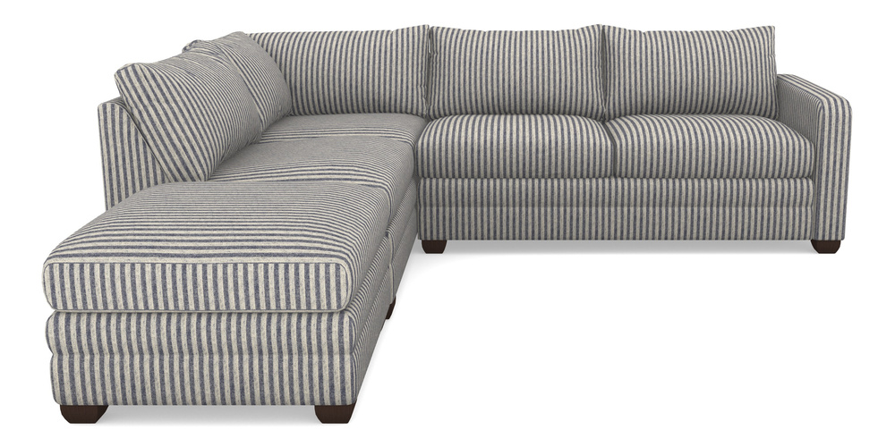 Product photograph of Langland Sofa Bed Corner Group With Sofa Bed Rhf In Cloth 22 - Pinstripe - Deep Water from Sofas and Stuff Limited