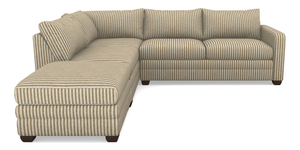 Product photograph of Langland Sofa Bed Corner Group With Sofa Bed Rhf In Cloth 22 - Pinstripe - Fallen Leaf from Sofas and Stuff Limited