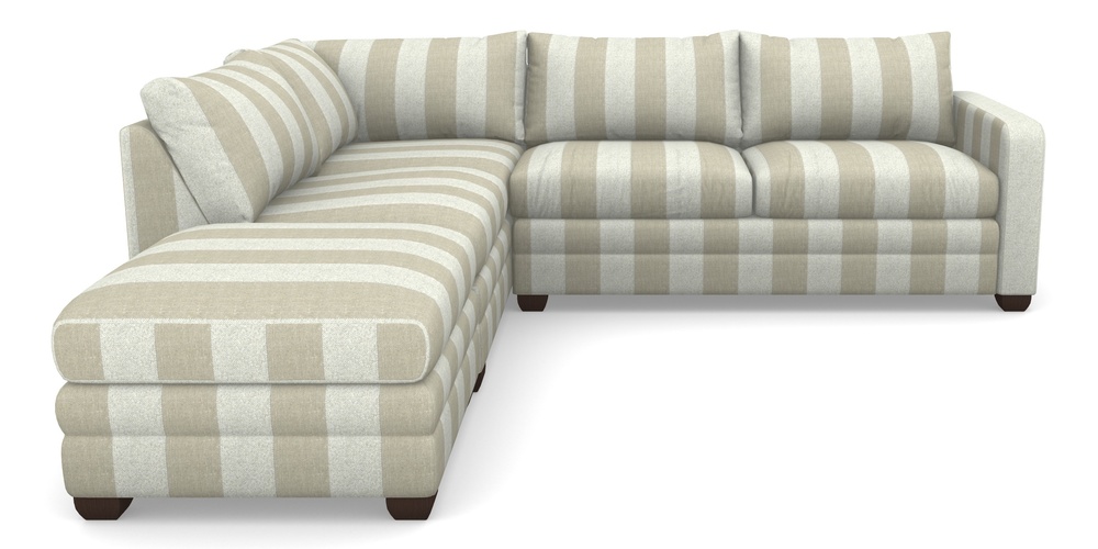 Product photograph of Langland Sofa Bed Corner Group With Sofa Bed Rhf In Dovedale Linen Stripe - Chalk from Sofas and Stuff Limited