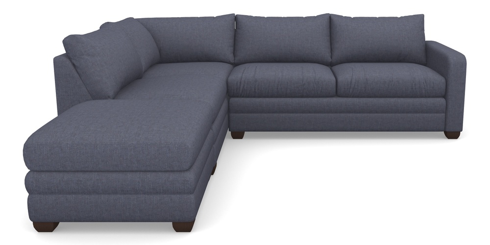 Product photograph of Langland Sofa Bed Corner Group With Sofa Bed Rhf In Easy Clean Plain - Navy from Sofas and Stuff Limited