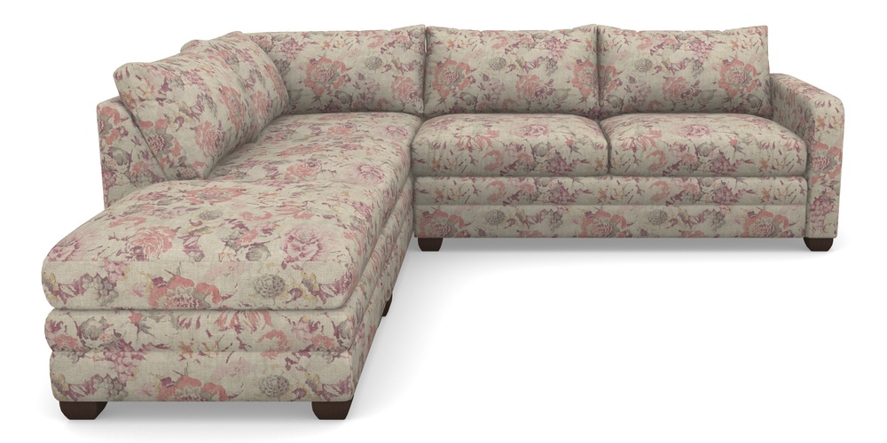Product photograph of Langland Sofa Bed Corner Group With Sofa Bed Rhf In Floral Linen - Faith Antique Sangria from Sofas and Stuff Limited