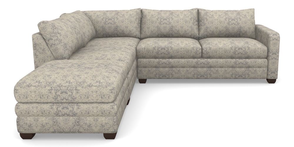 Product photograph of Langland Sofa Bed Corner Group With Sofa Bed Rhf In Grace Linen - Sapphire from Sofas and Stuff Limited