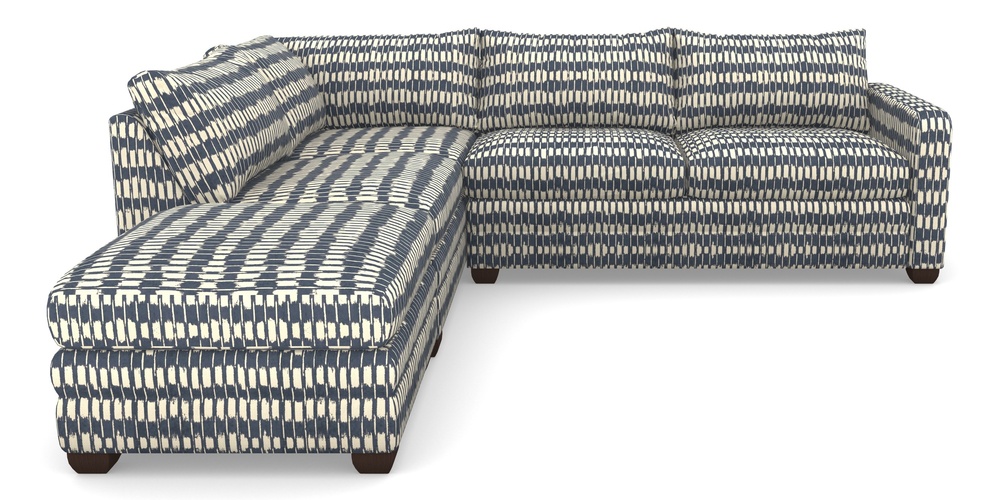 Product photograph of Langland Sofa Bed Corner Group With Sofa Bed Rhf In V A Brompton Collection - Ikat - Midnight Blue from Sofas and Stuff Limited