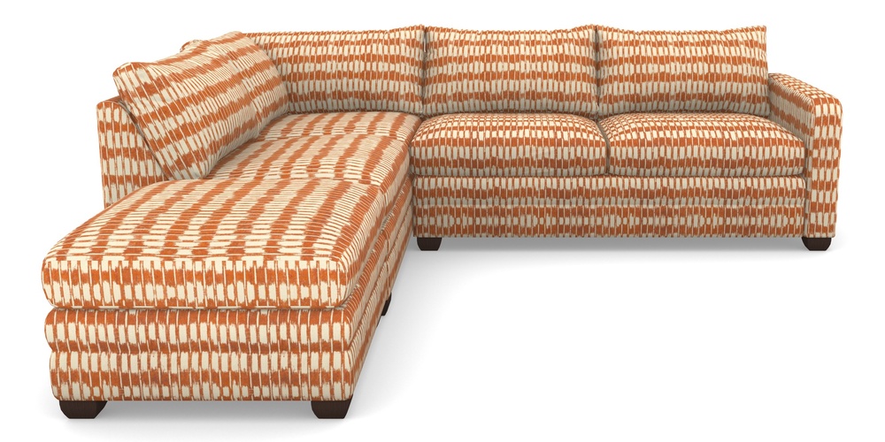 Product photograph of Langland Sofa Bed Corner Group With Sofa Bed Rhf In V A Brompton Collection - Ikat - Terracotta from Sofas and Stuff Limited