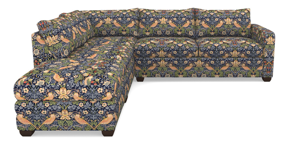 Product photograph of Langland Sofa Bed Corner Group With Sofa Bed Rhf In William Morris Collection - Strawberry Thief - Indigo Mineral from Sofas and Stuff Limited