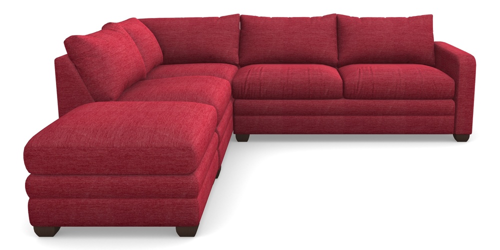 Product photograph of Langland Sofa Bed Corner Group With Sofa Bed Rhf In Textured Velvet - Firebrick from Sofas and Stuff Limited