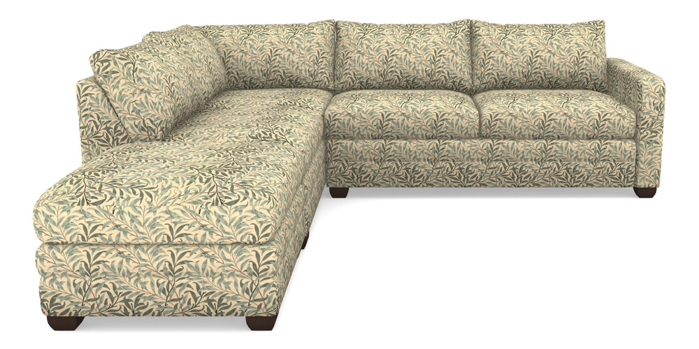 Product photograph of Langland Sofa Bed Corner Group With Sofa Bed Rhf In William Morris Collection - Willow Boughs - Cream Pale Green from Sofas and Stuff Limited