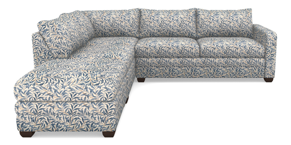 Product photograph of Langland Sofa Bed Corner Group With Sofa Bed Rhf In William Morris Collection - Willow Boughs - Woad from Sofas and Stuff Limited