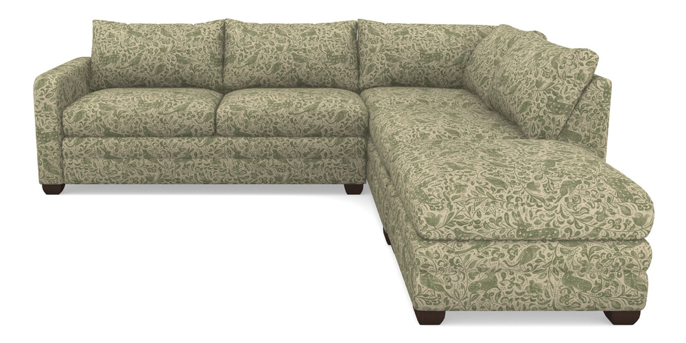 Product photograph of Langland Sofa Bed Corner Group With Sofa Bed Lhf In V A Drawn From Nature - Bird And Rabbit - Light Green from Sofas and Stuff Limited