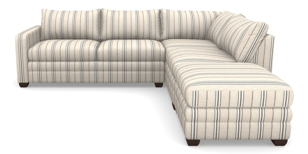 Product photograph of Langland Sofa Bed Corner Group With Sofa Bed Lhf In Cloth 18 Stripes - Regimental - Bible Black from Sofas and Stuff Limited