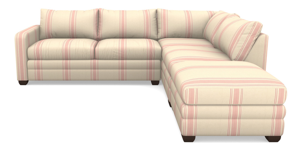 Product photograph of Langland Sofa Bed Corner Group With Sofa Bed Lhf In Cloth 22 - Racing Stripes Cheltenham - Cherry from Sofas and Stuff Limited