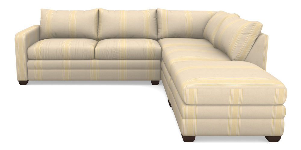 Product photograph of Langland Sofa Bed Corner Group With Sofa Bed Lhf In Cloth 22 - Racing Stripes Cheltenham - Lemon from Sofas and Stuff Limited