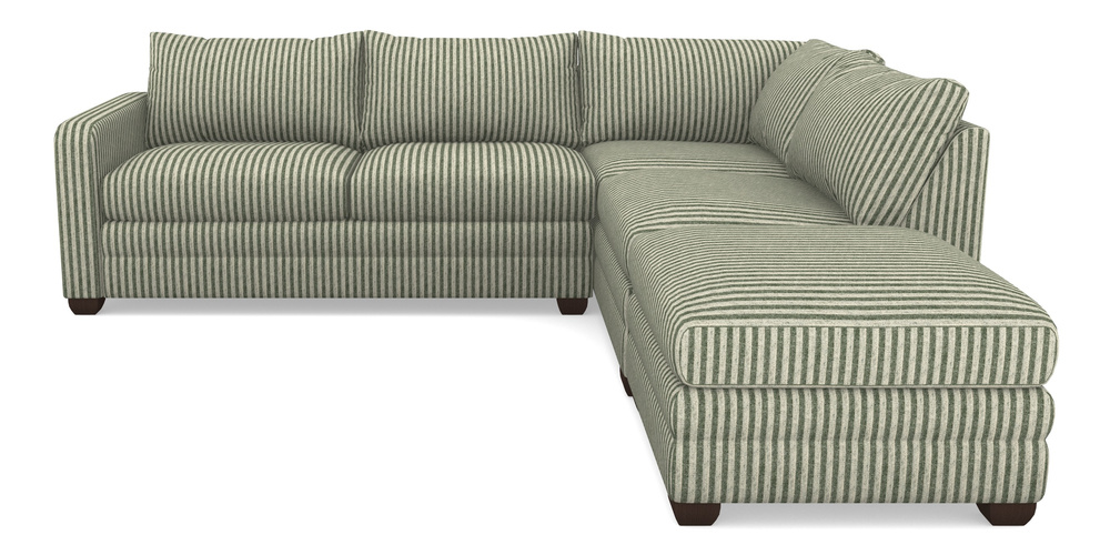 Product photograph of Langland Sofa Bed Corner Group With Sofa Bed Lhf In Cloth 22 - Pinstripe - Courgette from Sofas and Stuff Limited