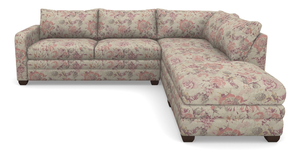 Product photograph of Langland Sofa Bed Corner Group With Sofa Bed Lhf In Floral Linen - Faith Antique Sangria from Sofas and Stuff Limited