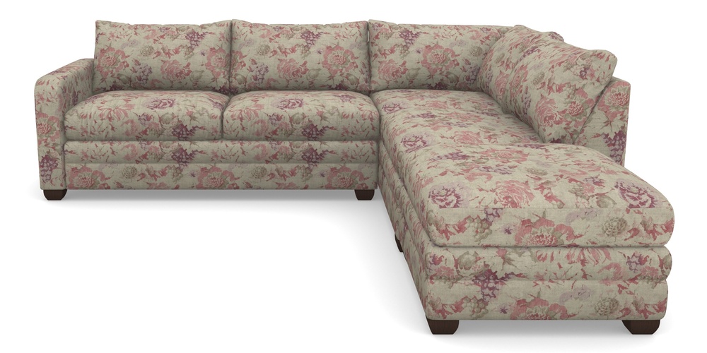 Product photograph of Langland Sofa Bed Corner Group With Sofa Bed Lhf In Floral Linen - Faith Rose Quartz from Sofas and Stuff Limited