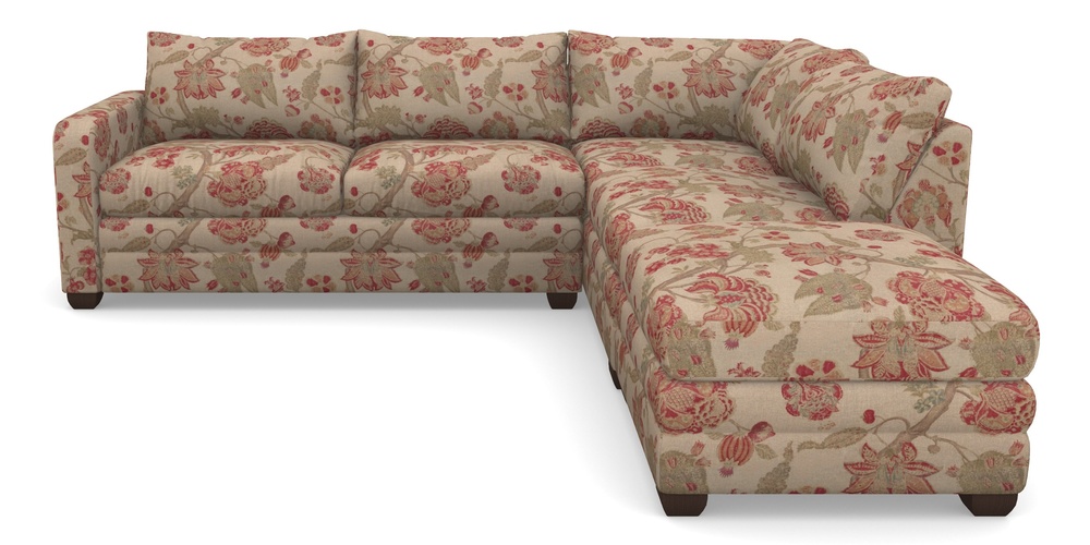 Product photograph of Langland Sofa Bed Corner Group With Sofa Bed Lhf In Floral Linen - Indienne T Rosso from Sofas and Stuff Limited