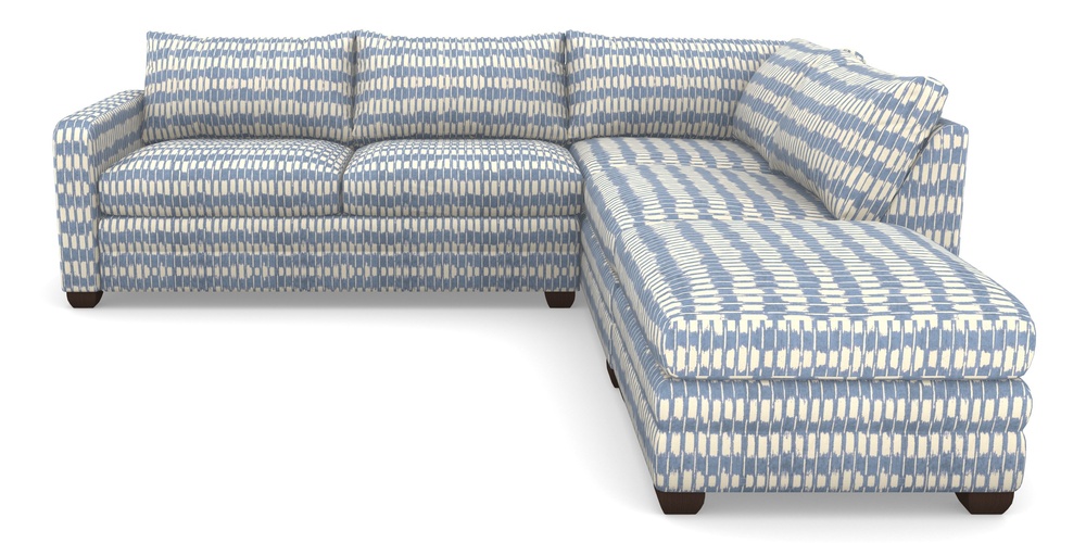 Product photograph of Langland Sofa Bed Corner Group With Sofa Bed Lhf In V A Brompton Collection - Ikat - Morning Blue from Sofas and Stuff Limited