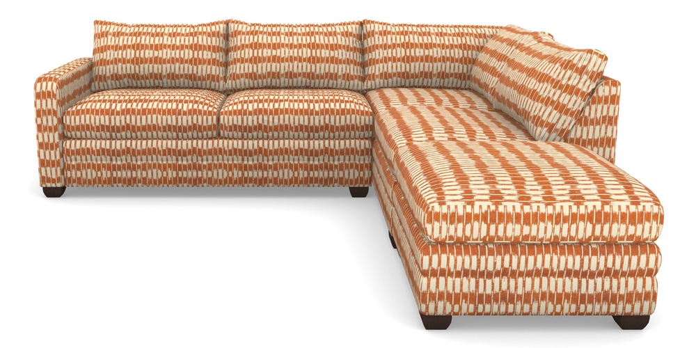 Product photograph of Langland Sofa Bed Corner Group With Sofa Bed Lhf In V A Brompton Collection - Ikat - Terracotta from Sofas and Stuff Limited