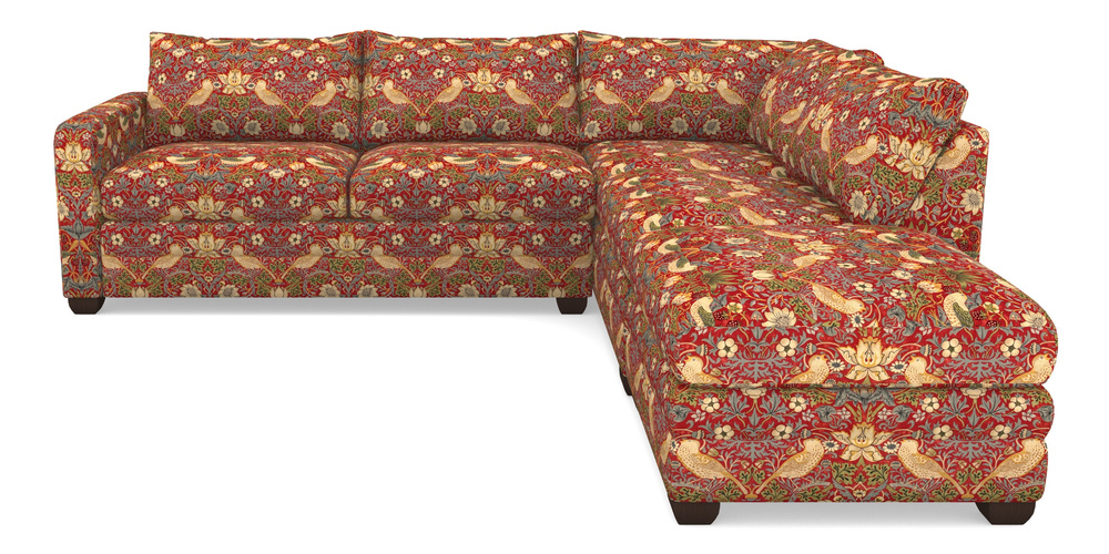 Product photograph of Langland Sofa Bed Corner Group With Sofa Bed Lhf In William Morris Collection - Strawberry Thief - Crimson Slate from Sofas and Stuff Limited