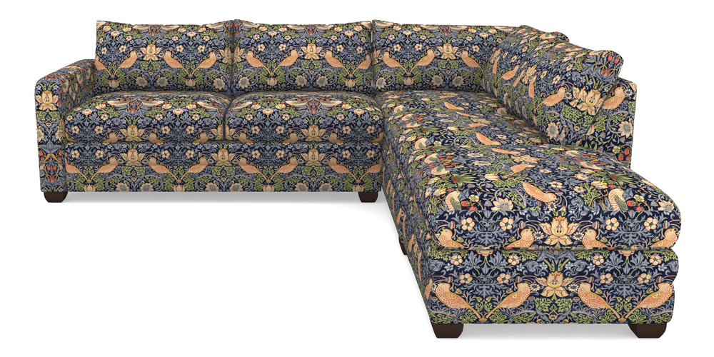 Product photograph of Langland Sofa Bed Corner Group With Sofa Bed Lhf In William Morris Collection - Strawberry Thief - Indigo Mineral from Sofas and Stuff Limited