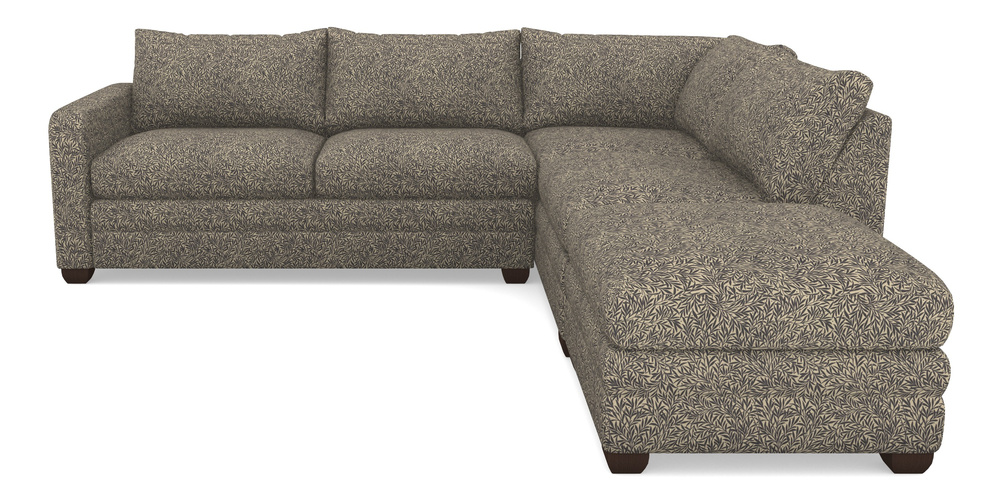 Product photograph of Langland Sofa Bed Corner Group With Sofa Bed Lhf In V A Drawn From Nature Collection - Willow - Navy from Sofas and Stuff Limited