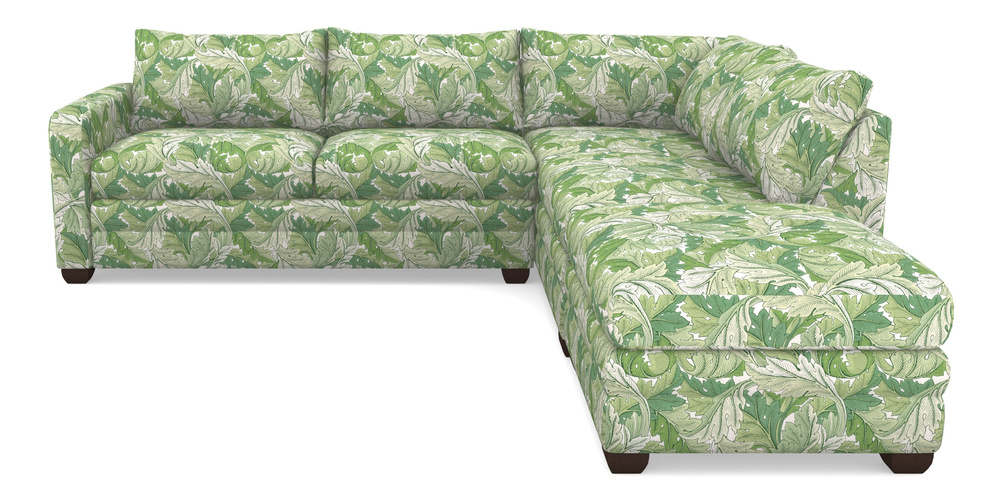 Product photograph of Langland Sofa Bed Corner Group With Sofa Bed Lhf In William Morris Collection - Acanthus - Leaf Green from Sofas and Stuff Limited