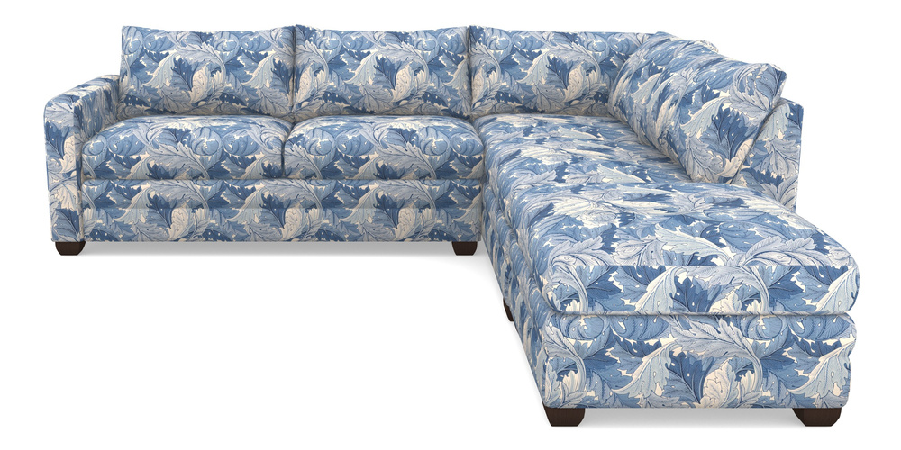 Product photograph of Langland Sofa Bed Corner Group With Sofa Bed Lhf In William Morris Collection - Acanthus - Woad from Sofas and Stuff Limited