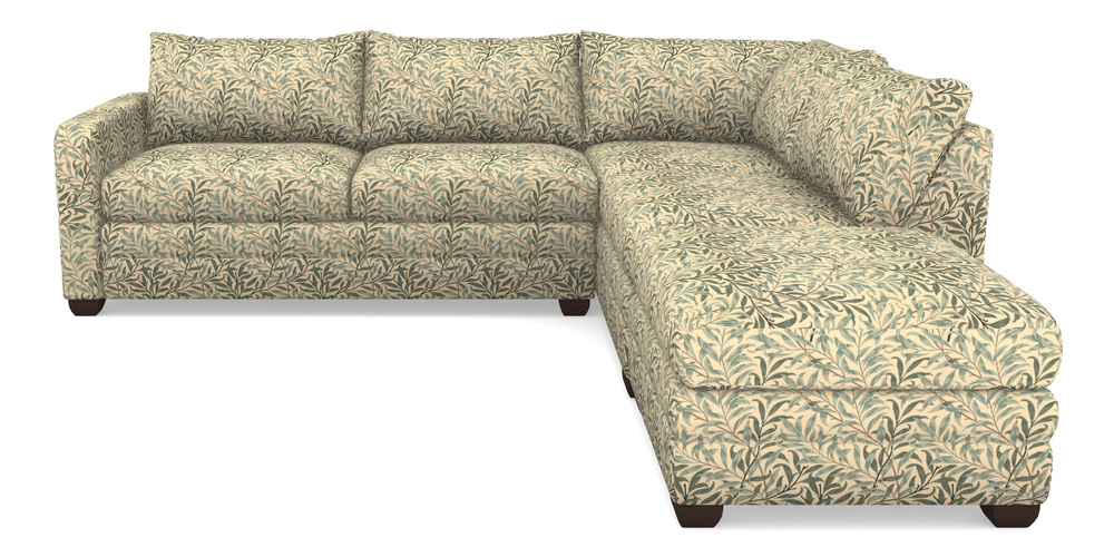 Product photograph of Langland Sofa Bed Corner Group With Sofa Bed Lhf In William Morris Collection - Willow Boughs - Cream Pale Green from Sofas and Stuff Limited