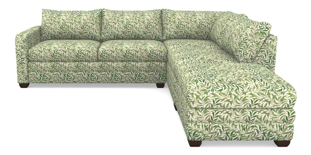 Product photograph of Langland Sofa Bed Corner Group With Sofa Bed Lhf In William Morris Collection - Willow Boughs - Leaf Green from Sofas and Stuff Limited