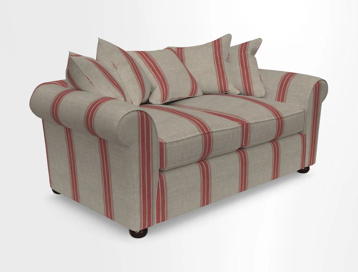 Lewes 3 Seater Sofa in Walloon Stripe Red