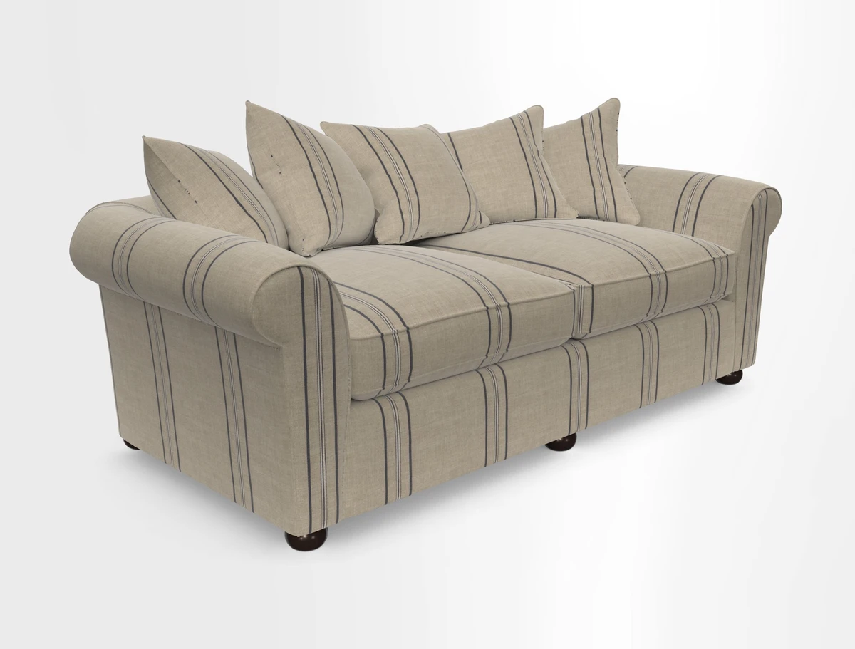 Lewes 4 Seater Sofa in Walloon Stripe Red