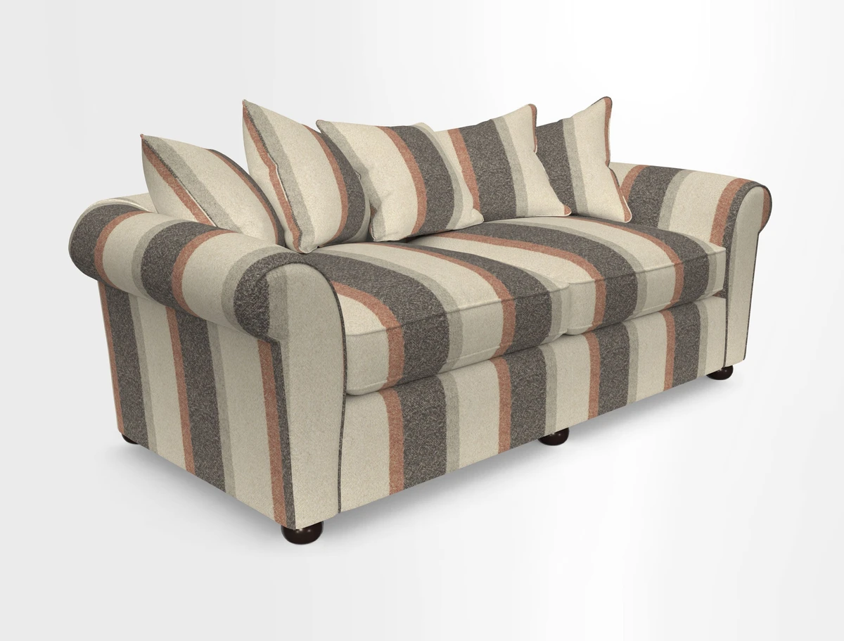 Lewes 4 Seater Sofa in Walloon Stripe Red