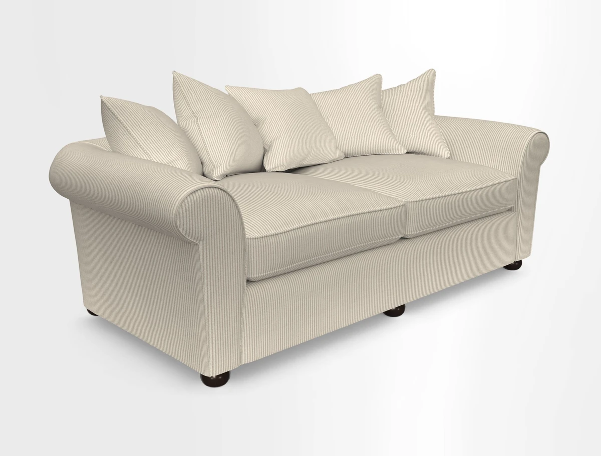 Lewes 4 Seater Sofa in Walloon Stripe Red