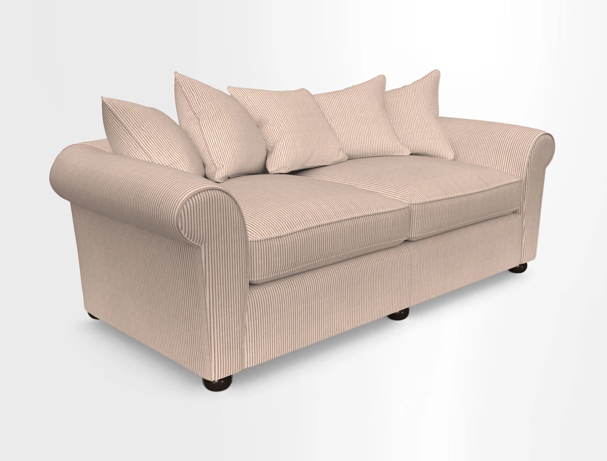 Lewes 4 Seater Sofa in Walloon Stripe Red