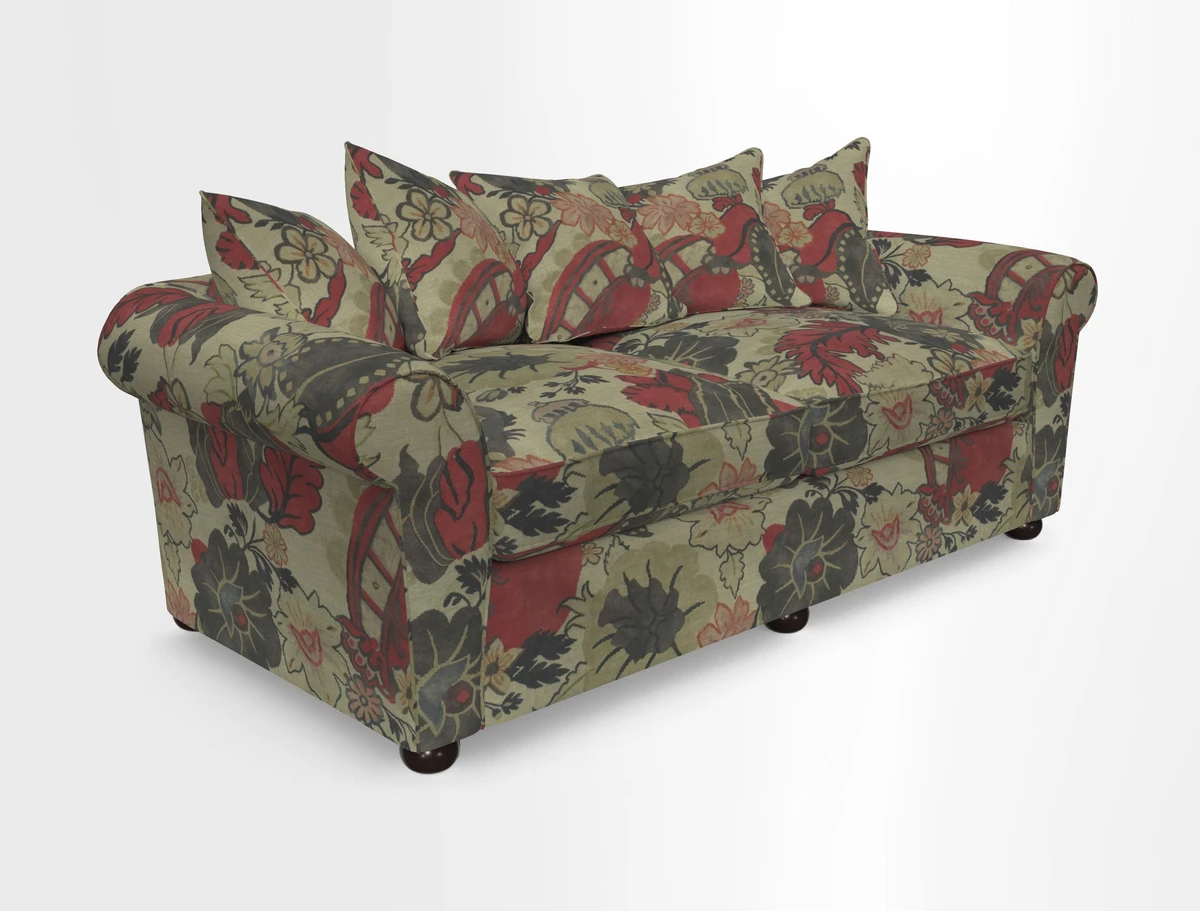 Lewes 4 Seater Sofa in Walloon Stripe Red